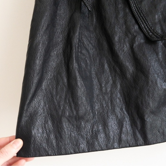 Free People Black Vegan Leather Belted Mini Skirt - Picture 4 of 12